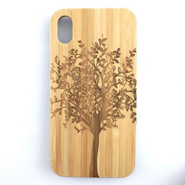 Cover iPhone XS Max - Ægte træ med print - Træ