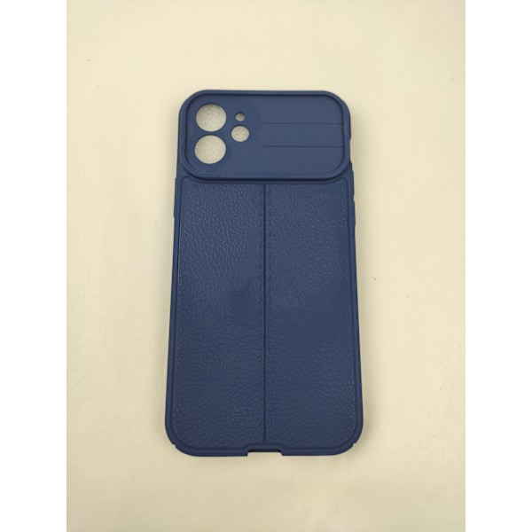 iPhone 12 Skal - Mikrofiber Silikon Mörkblå