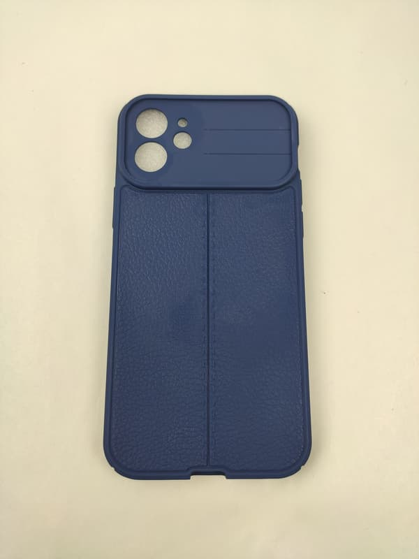 iPhone 12 Skal - Mikrofiber Silikon Mörkblå