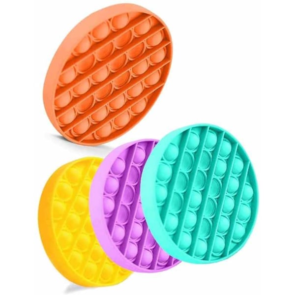Fidget Toys - Fidget Leksak - Pop Cirkel Olika Färger Yellow Gul