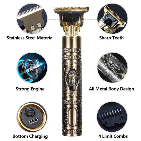 Hair & Beard Trimmer Deluxe Kit + Ilmainen parranajosetti - Buddha
