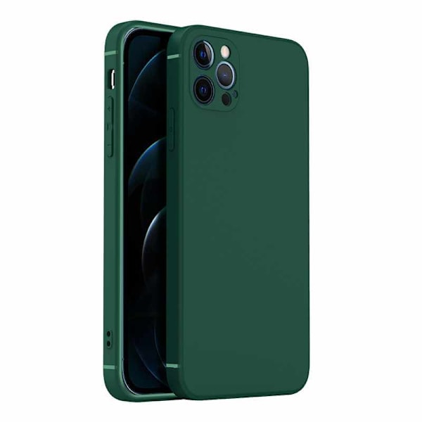 iPhone 14 Pro Max Case - Microfiber Silicone Mörkgrön