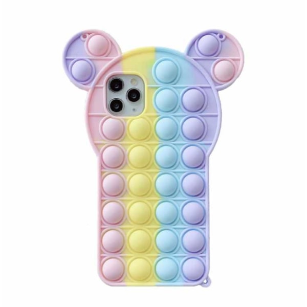 iPhone 12 Pro Max-skal - Pop it Fidget flerfarvet bamse Pink