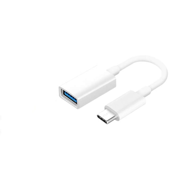 OTG-adapter - USB-C 3.0 (han) til USB-A (hun) Vit