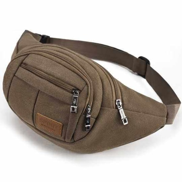 Vyötärölaukku - 4 lokeroa kankaalle Dark Brown