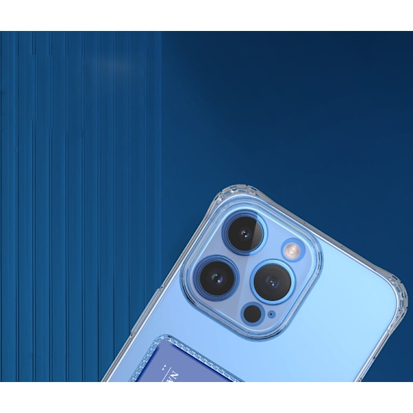 iPhone 15 Pro Transparent Skal med Sid-Korthållare - Hållbart och Lätt