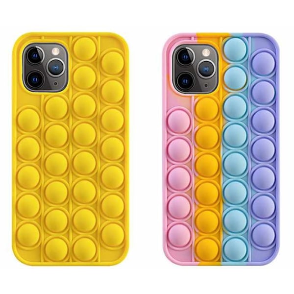 iPhone 12 / iPhone 12 Pro - kuori - Pop it Fidget Bubbles -malli Yellow