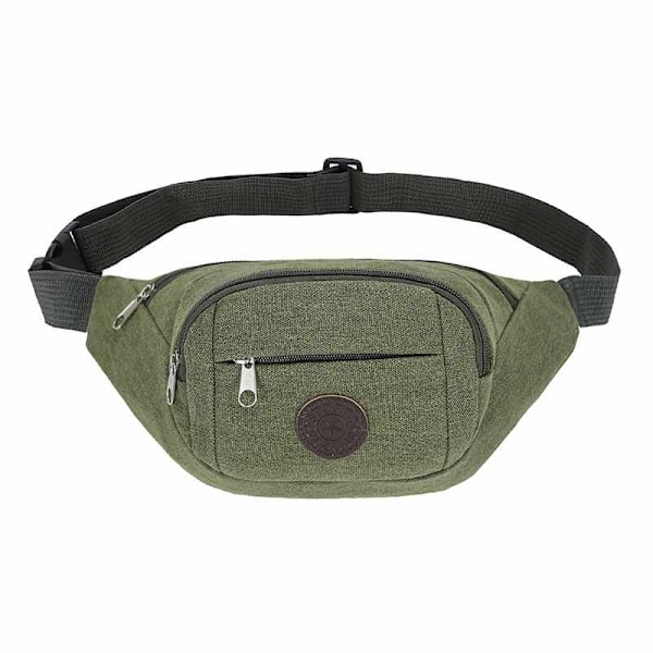 Midjeväska - 3 Fack Canvastyg Justerbar Beige