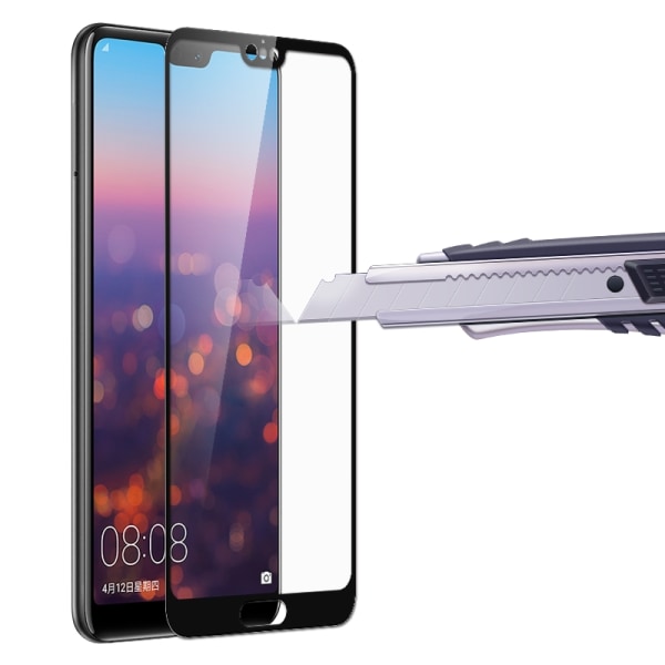 Huawei P20 - läpinäkyvä kuori + täysin karkaistu suojalasi Anti
