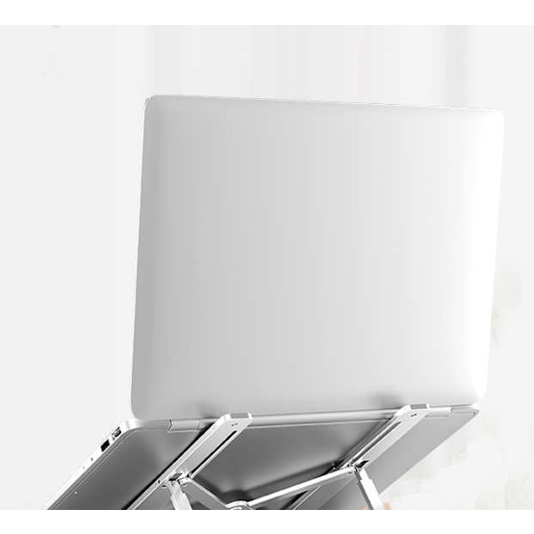 Laptopstativ i aluminium - syv justeringshøjder - grå