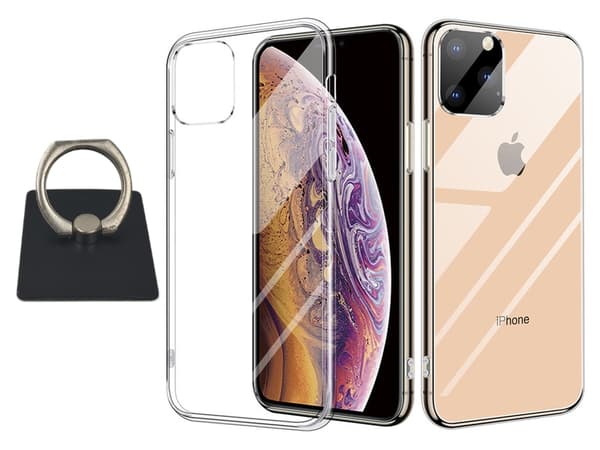 iPhone 11 Pro Shell & Square Finger Holder - Suojaa ja mukavuutta - Musta