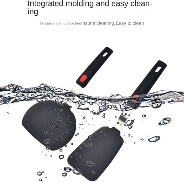 Stekspade Non-Stick Slitsad Stekspade Köksredskap Spatel Rostfritt Stål Silikon Biff