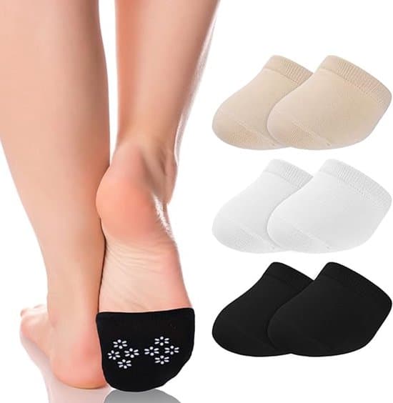 Fine bomuldståstrømper - One size - 6 par - Bomuld - Dametåstrømper Beige - Halve strømper - Yogastrømper - Glat tåsøm
