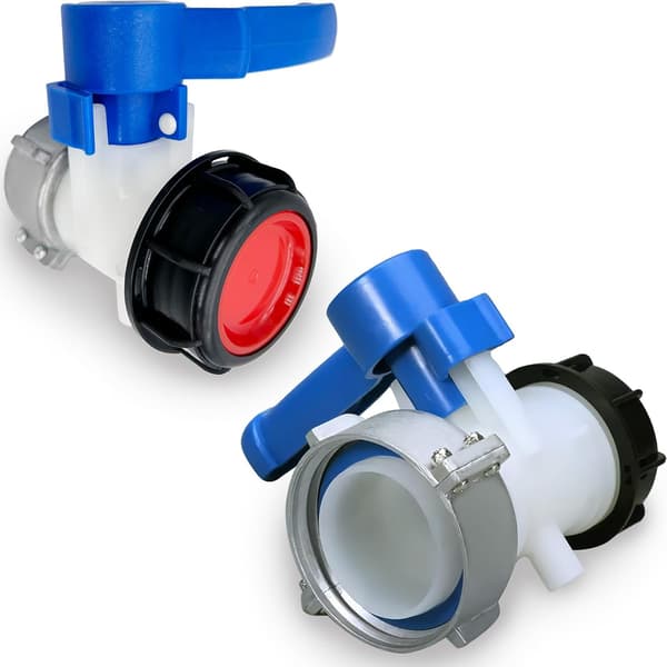 62 mm IBC vanntank sommerfuglventil kran vannadapter IBC vanntank vannbeholder kontrollkobling erstatning DN40