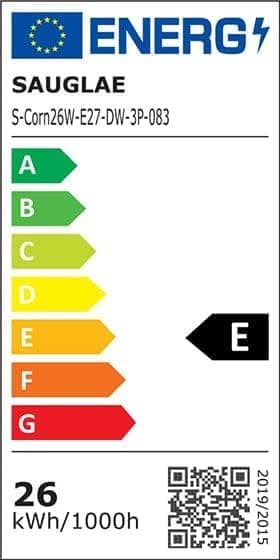 26W LED-lampor, motsvarande 200W, 3000Lm, 6000K Kallvit, E27, 3-pack