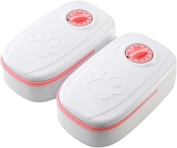 Automatisk matare med tidsinställd matning, 350 ml kapacitet, portionskontroll, dubbel servering, 48-timmars timer, dispenser för torr- och våtfoder, automatisk matare.