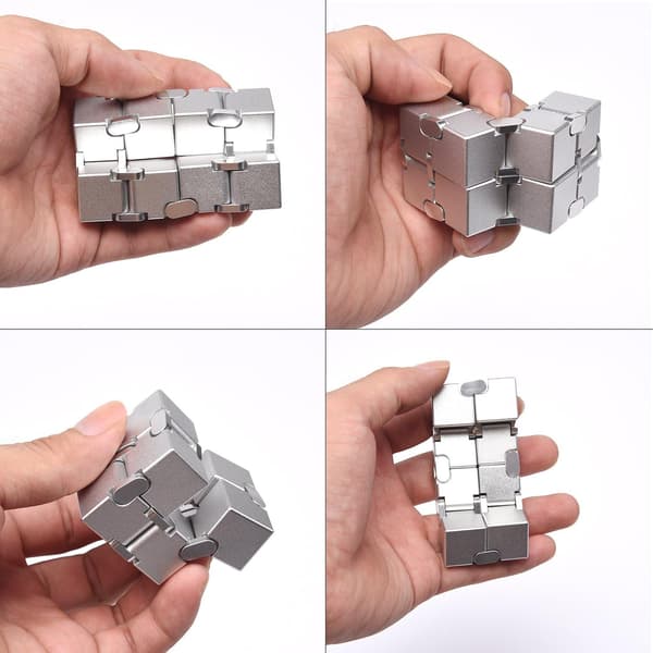 Ny version Fidget Fingerlegetøj - Metal Infinity Cube Prime til stress- og angstlindring/ADHD, Ultra Holdbar Sensorisk