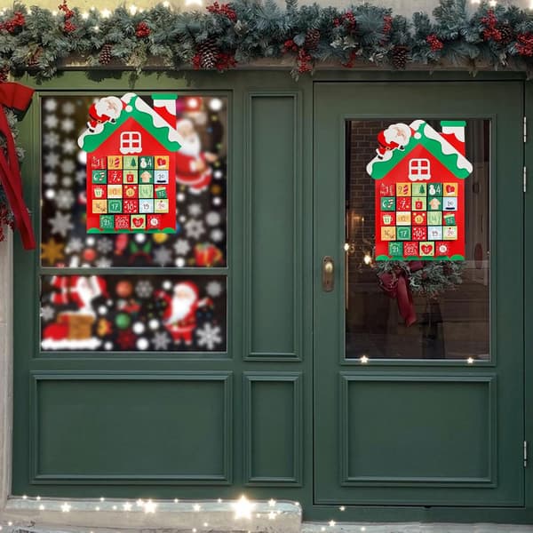 24-dagers Julekalender Snømannhus Kalender - Resirkulerbar Papirveggdekorasjon