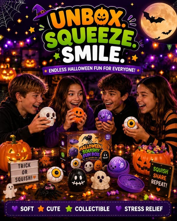 8-pack Halloween Mystery Squishy Set – Ögonbindel Malt Socker Långsamt Stigande Stressbollar, Sensoriska Ångestlindrande Leksaker, Partyfavoriter & Presenter