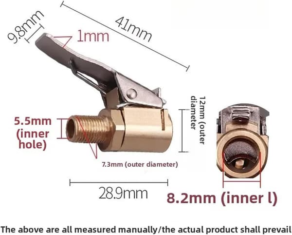Inflationsforbindelse 8 Stk Universal Dækpumpe Dyse Bil Luftpumpe Adapter Hurtigudløser Forbindelse Clip-on Design Messing Materiale