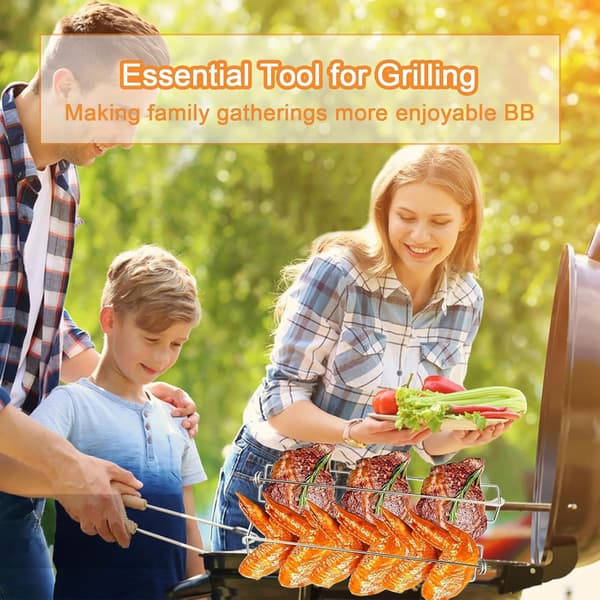 Kycklingvinge BBQ Gafflar - 10-pack Kycklingvinge Stänger för BBQ, Rostfria Klämvinge Skenor, Utomhus BBQ Platt BBQ Verktygsset (10-pack)
