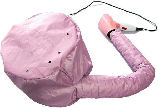 Bärbar hårtorksfäste, justerbar hårtorkshuva för torkning, styling, lockning och djupkonditionering - Rosa