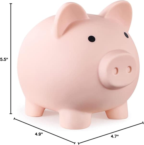 Uknuselig sparegris i plast for jenter og gutter (1 stk rosa) sparegris rosa