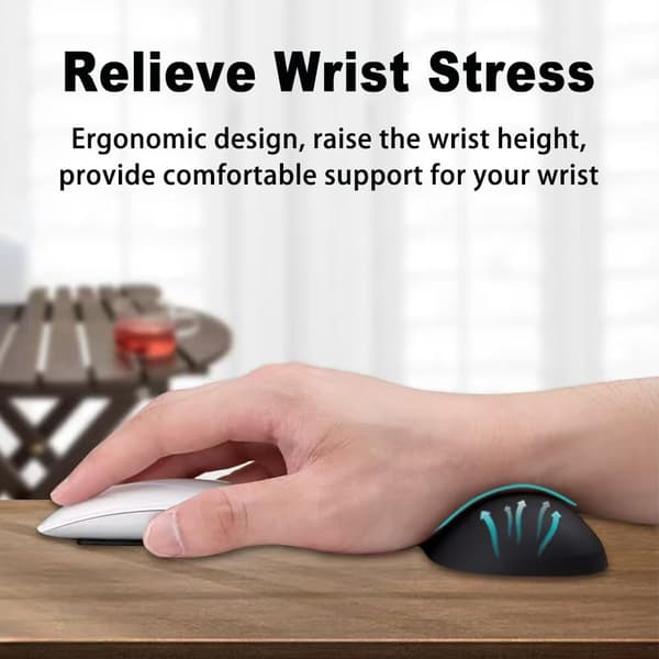 Håndledsstøtte til mus, ergonomisk blød silikone håndledspude, musehåndledspude med skridsikker base til smertelindring ved tastning, kontor, hjem