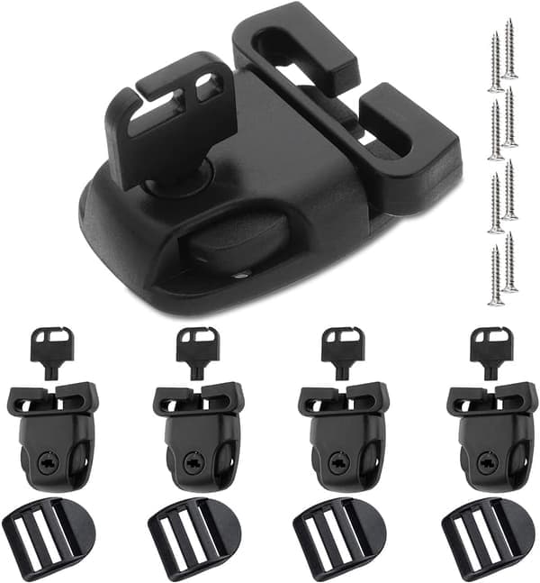 4 Sets Spa Jacuzzi Cover Clips Latch Replacement Kit Jacuzzi Cover Locks Clip Latch for Cover Straps with Keys and Hardware (4 Sets)
