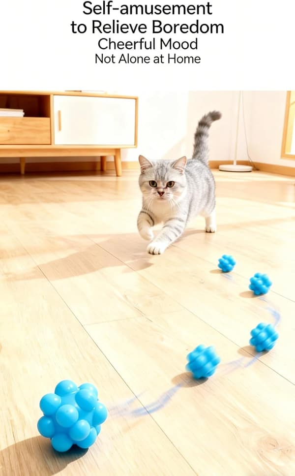 Multifunksjonell elastisk ball for katter, bittesikre interaktive katteleker, svært elastisk, brukt til selvunderholdning og lindring av kjedsomhet.
