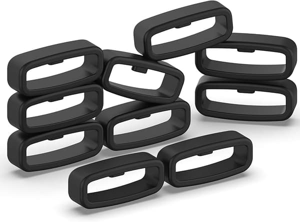 Lenkki 20 mm leveille kellonrannekkeille 10 kpl harmaa harmaa musta black