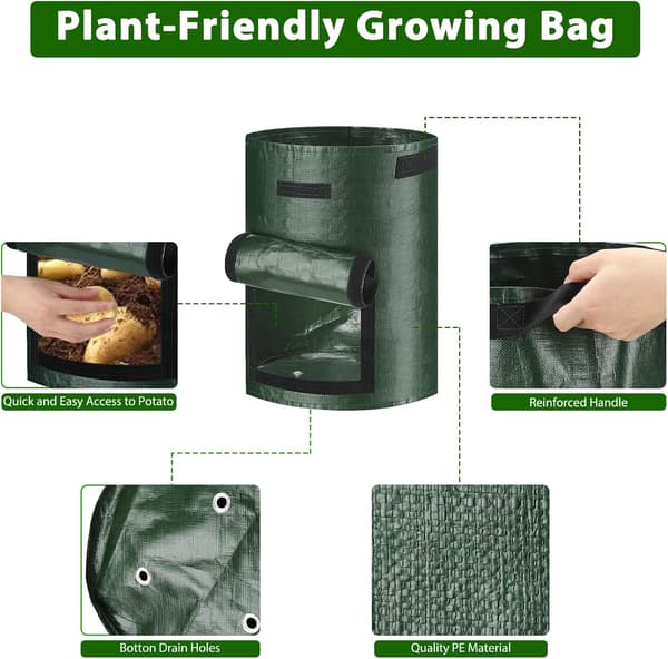 3-pack odlingspåsar Potatis Tomat Jordnötsodlingspåsar 35*45cm
