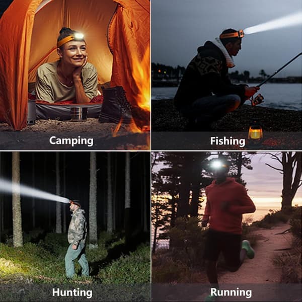 Motion-Activated Rechargeable Headlamp | Lightweight LED with Super Bright Beam, Waterproof for Camping, Running, Hiking & Work