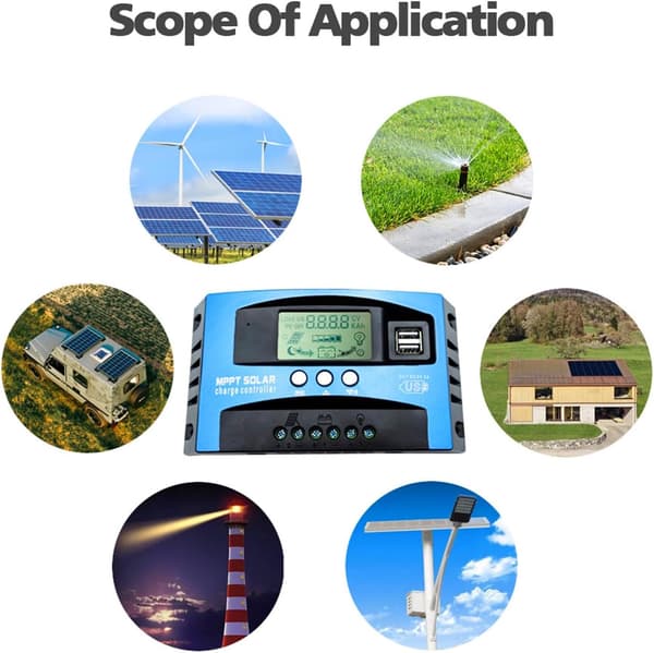 Solar Charge Controller PWM 30A 12V/24V Auto Parameter Solar Panel Regulator med Justerbar LCD-skærm Dobbelt USB-port Timerindstilling PWM MPPT