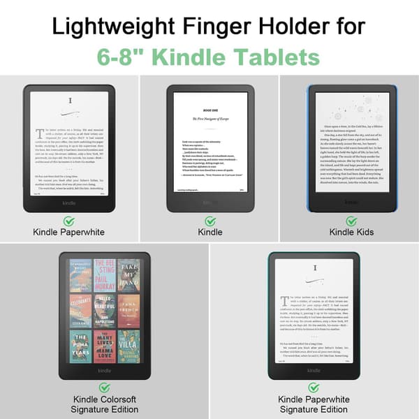 2 stk. komfortable håndremme til tablets, tilbehør til læsning i sengen, sikkert og let greb til 6-8\" Kindle Tablet/Paperwhite/E-bog/Telefon