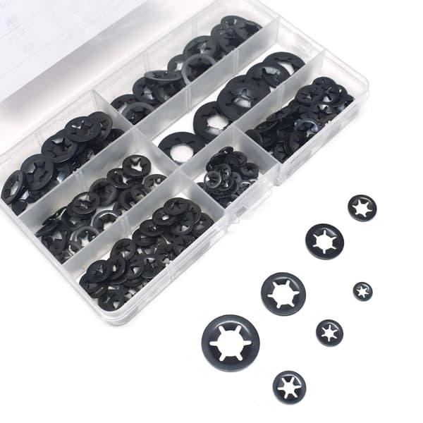 340 st låsbrickor Starlock låsbrickssats lagerfäste M3 M4 M5 M6 M8 M10 M12 (7 storlekar)