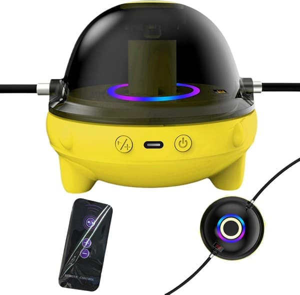 Electric Jump Rope Machine - Adjustable Speed with Music, Remote Control, and Large Screen Counter for Indoor Training Yellow