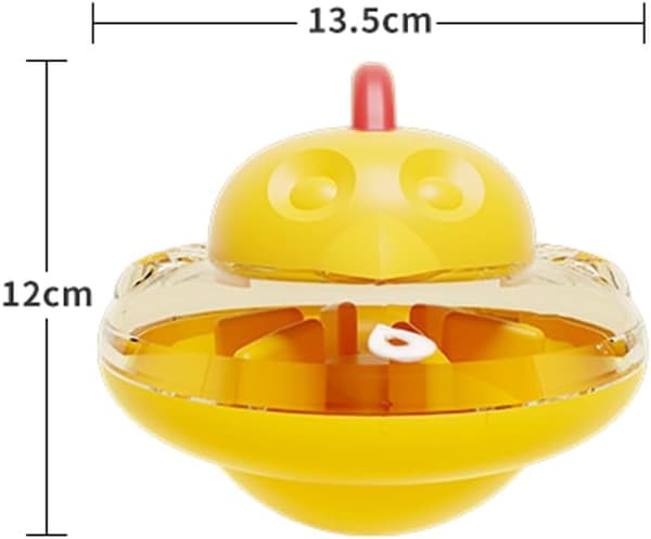 Interaktiv Kattefoderdispenser Legetøj — Gul Rullende Bold Design — Godbidsdispenser