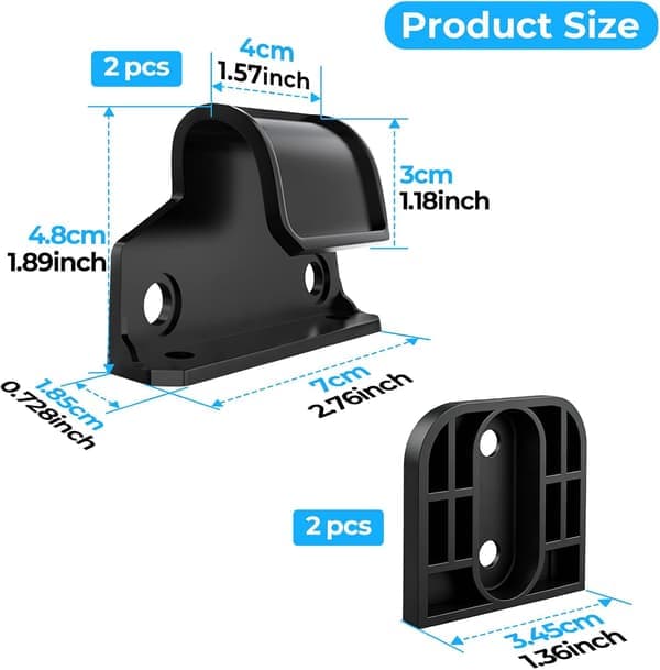 Retractable Baby Gate Replacement Parts, Original Hardware Kit (Includes 2 x Latches + 2 x Brackets + 1 Set of Screws) for Retractable Gate