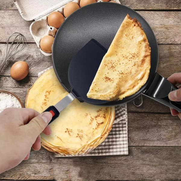 Silikon fiskespade, halvsirkelformet design, egnet for non-stick panner, varmebestandig opp til 315°C (600°F).