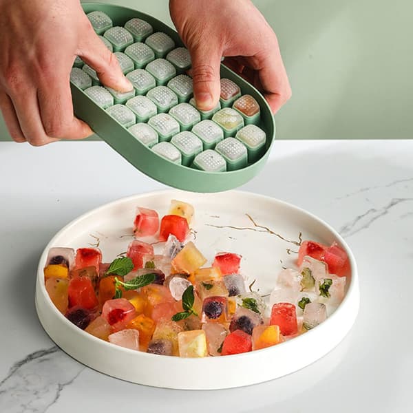 Isbitsform Livsmedelsgodkänd Silikon med Lock DIY för med Isskopa Present