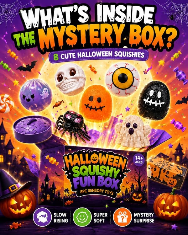 8-pack Halloween Mystery Squishy Set – Ögonbindel Malt Socker Långsamt Stigande Stressbollar, Sensoriska Ångestlindrande Leksaker, Partyfavoriter & Presenter