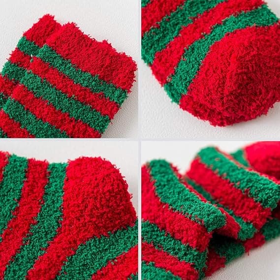 Fuzzy, fluffiga, mysiga, varma, supermjuka toffelsockor i mikrofiber för damer - Perfekta hemmasockor till jul