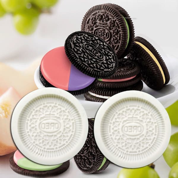 Silikone Oreo kageform, køkken bage chokolade fondant form, hvid, one size fits all.
