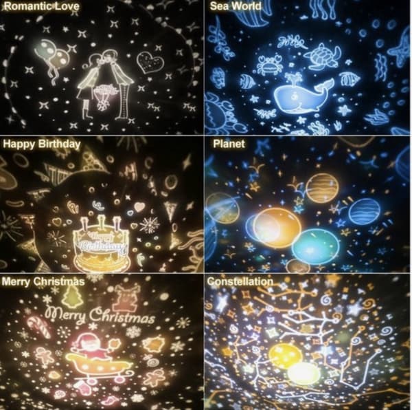 Stjernehimmelprojektor - Stjernehimmelprojektorlampe - Barnelampe - Nattlys
