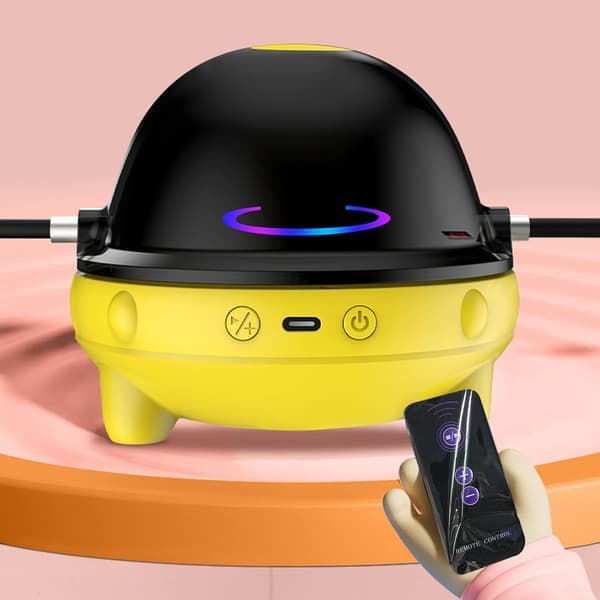 Electric Jump Rope Machine - Adjustable Speed with Music, Remote Control, and Large Screen Counter for Indoor Training Yellow
