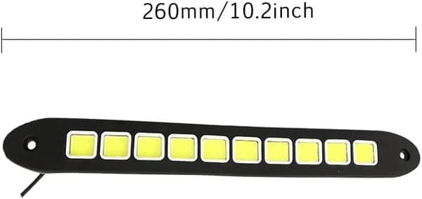 Universal Daytime Running Lights LED Decorative Light, White High Power COB LED Light Strips Bendable Waterproof DRL Daytime Running Lights Fog Lights