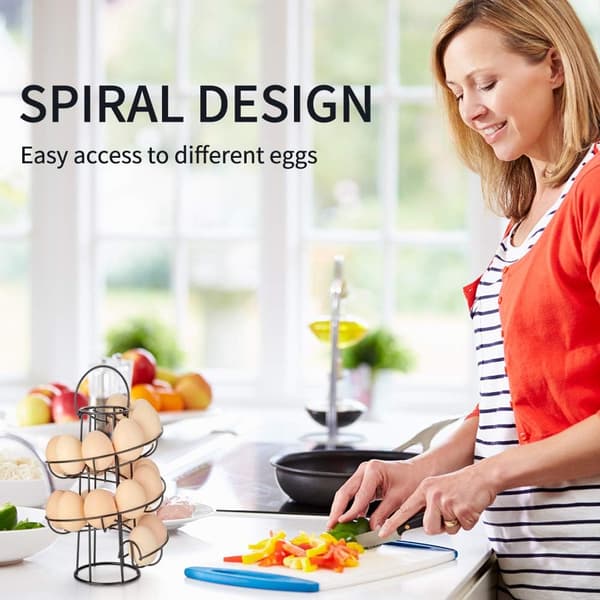 Spiralformet metall eggoppbevaring, spiral eggstativ