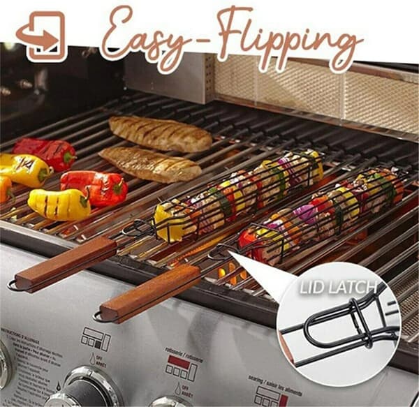 BBQ Grillkorg Nonstick Grillverktyg Nät för Kött Frukt Grönsaker