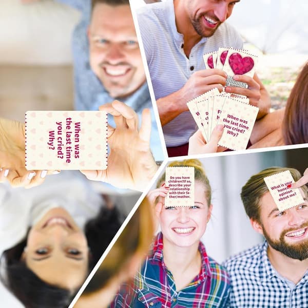 50 Romantic Couple Card Games - Fun Conversation Cards for Date Night, Deeper Connection & Relationship Building